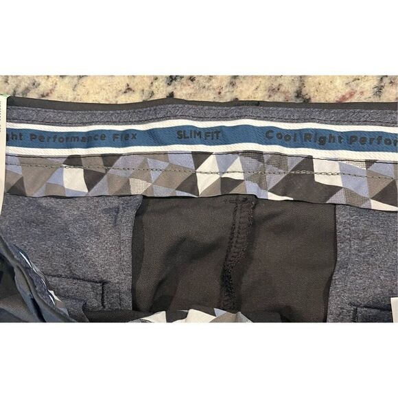 HAGGAR Men's Cool Right Performance Flex Solid Slim Fit Flat Front Pant - Picture 6 of 6